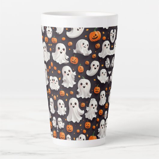 Halloween Ghost en Pumpkin Latte Mok (Voorkant)