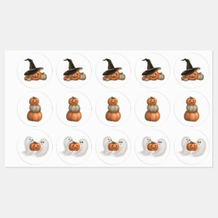 Halloween Ghost en Pumpkin sticker set