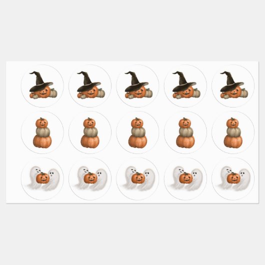 Halloween Ghost en Pumpkin sticker set (Vel)