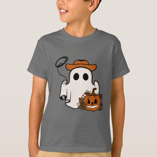 Halloween Ghost en Pumpkin T-shirt (Voorkant)