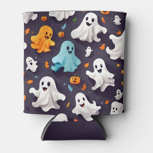 Halloween Ghost en Pumpkins Blikjeskoeler (Voorkant)