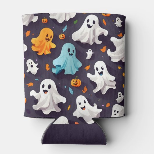 Halloween Ghost en Pumpkins Blikjeskoeler (Achterkant)