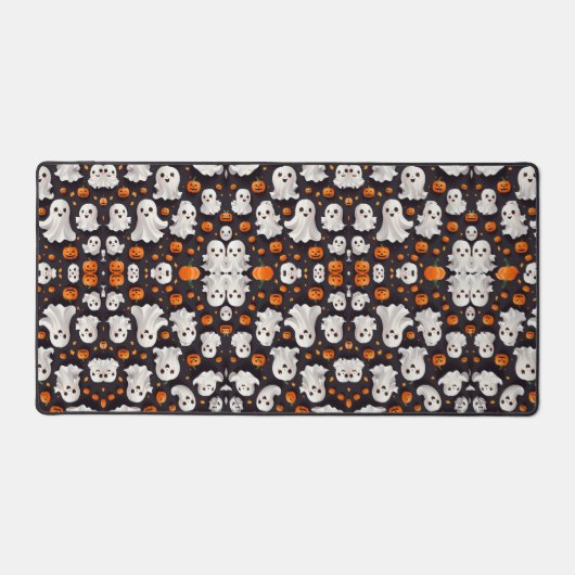 Halloween Ghost en Pumpkins Desk Mat (Voorkant)