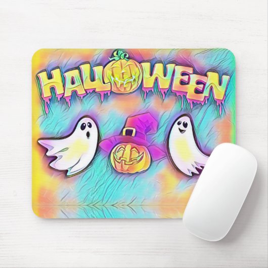 Halloween Ghost en Pumpkins Muismat (Met muis)