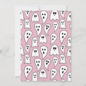 Halloween Ghost Feestje roze  Kaart (Achterkant)