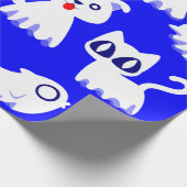 Halloween Ghost Ferret Dog Blue Cadeaupapier (Hoek)