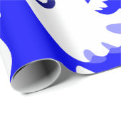 Halloween Ghost Ferret Dog Blue Cadeaupapier (Rol Hoek)