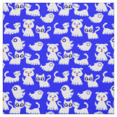 Halloween Ghost Ferret Dog Blue Stof (Swatch)