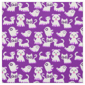 Halloween Ghost Ferret Dog paarse Stof (Swatch)
