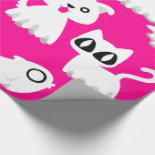 Halloween Ghost Ferret Dog Pink Cadeaupapier (Hoek)