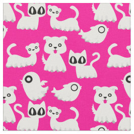 Halloween Ghost Ferret Dog Pink Stof