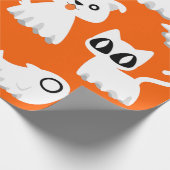 Halloween Ghost Ferret Dog sinaasappel Cadeaupapier (Hoek)