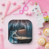 Halloween Ghost Figures spelen biljart Papieren Bordje (Feest)