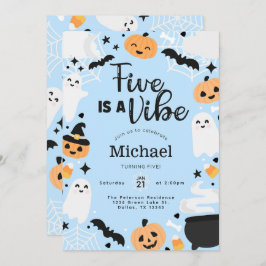 Halloween Ghost Five is een vibe 5e verjaardagsfee Kaart