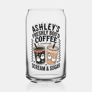 Halloween Ghost Freshly Boo'd Coffee Custom Blikvorm Glas