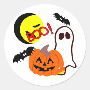 Halloween Ghost Friends Ronde Sticker