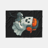 Halloween Ghost Gamer Funny Pixel Video Gaming Boy Fleece Deken (Voorkant (Horizontaal))