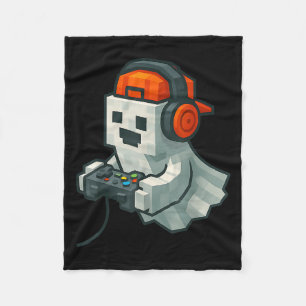 Halloween Ghost Gamer Funny Pixel Video Gaming Boy Fleece Deken
