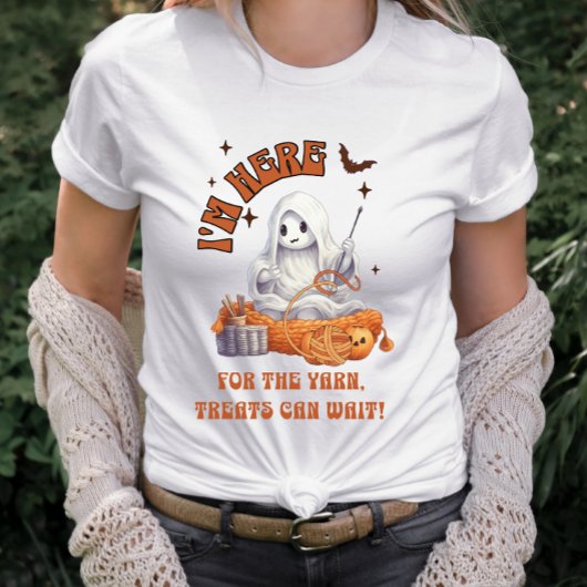 Halloween Ghost Gehaakte Breien Garen Grappig T-shirt