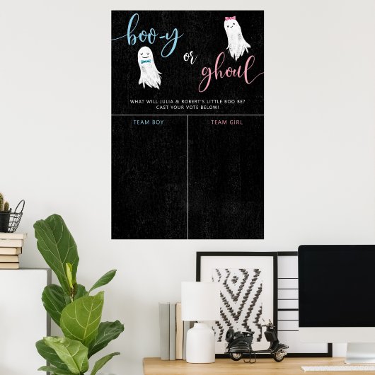 Halloween Ghost Gender openbaart stembord Poster (Thuiskantoor)