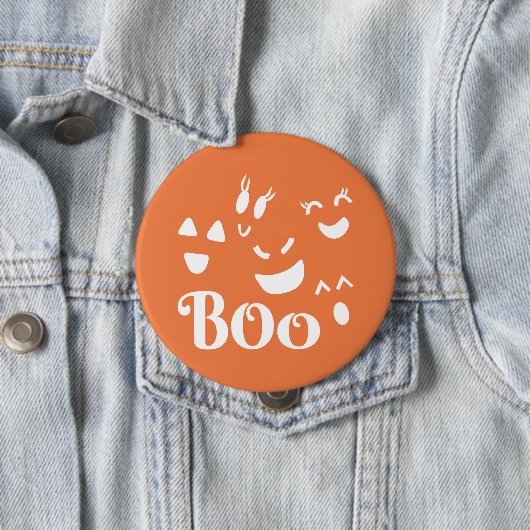 Halloween Ghost Gezicht Sinaasappel en Witte Butto Ronde Button 4,0 Cm (In situ)