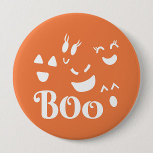 Halloween Ghost Gezicht Sinaasappel en Witte Butto Ronde Button 4,0 Cm
