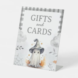 Halloween Ghost Gift en Kaart Tafelteken Reclamebord Met Voetstuk