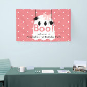 Halloween Ghost Girl Pink Ribbon Verjaardag Welkom Spandoek (Beurs)