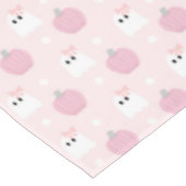 Halloween Ghost Girl & Pumpkin Verjaardag Roze Tafelkleed (Gekanteld)