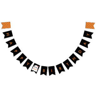 Halloween Ghost Girl Verjaardag Banner Bunting Fla