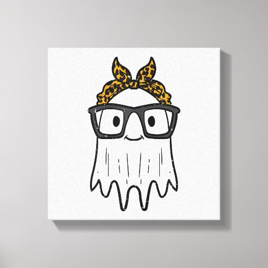 Halloween Ghost Glasses Schattige Canvas Afdruk (Voorkant)
