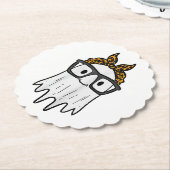 Halloween Ghost Glasses Schattige Kartonnen Onderzetters (Gekanteld)