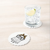 Halloween Ghost Glasses Schattige Kartonnen Onderzetters (Insitu)