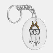 Halloween Ghost Glasses Schattige Sleutelhanger (Voorkant Links)