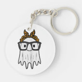 Halloween Ghost Glasses Schattige Sleutelhanger (Achterkant)