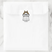 Halloween Ghost Glasses Schattige Vierkante Sticker (Tas)