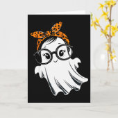 Halloween Ghost Gles Girl Ghost Costume Eyegl Wome Kaart (Gele Bloem)