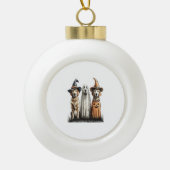 Halloween Ghost Golden Retriever Dog Keramische Bal Ornament (Voorkant)