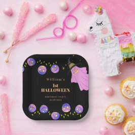 Halloween Ghost Gollum Zwart Baby shower Party Papieren Bordje
