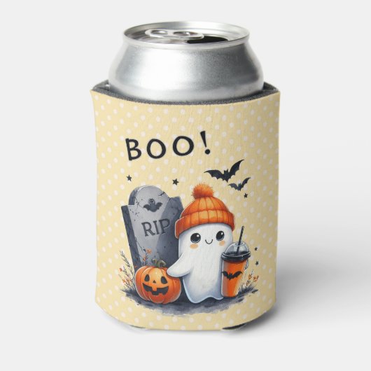 Halloween Ghost - Grafsteen, Jack O'lantern, Vleer Blikjeskoeler (Blikje Achterkant)