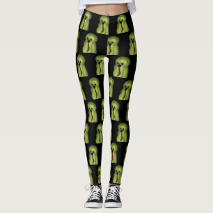 Halloween Ghost Green Red Black jaagt boe op Leggings