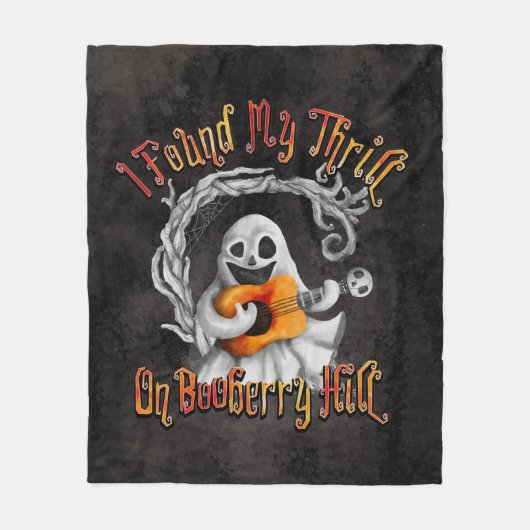 Halloween Ghost Guitar Booberry Hill Fleece Deken (Voorkant)