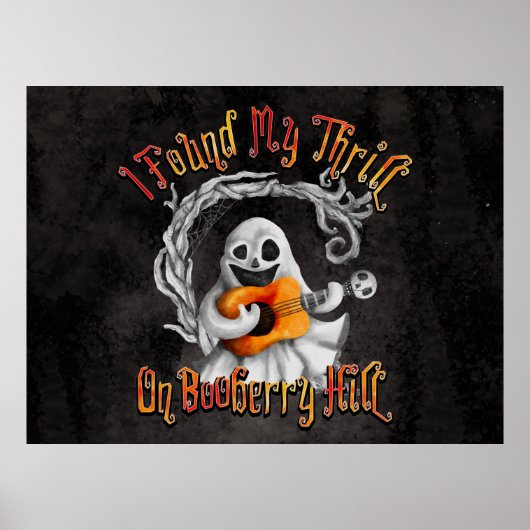 Halloween Ghost Guitar Booberry Hill Poster (Voorkant)
