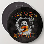 Halloween Ghost Guitar Booberry Hill Ronde Button 6,0 Cm (Voorkant /achterkant)