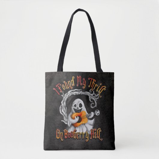 Halloween Ghost Guitar Booberry Hill Tote Bag (Voorkant)