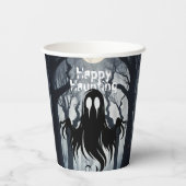 Halloween Ghost Haunted Forest Kostuumfeest Papieren Bekers (Achterkant)