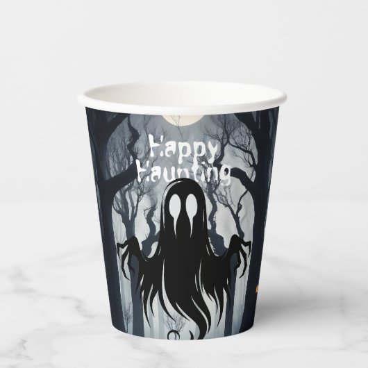 Halloween Ghost Haunted Forest Kostuumfeest Papieren Bekers (Voorkant)
