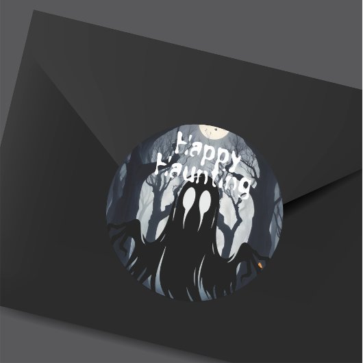 Halloween Ghost Haunted Forest Kostuumfeest Ronde Sticker