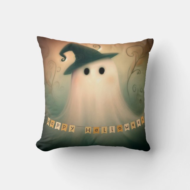 Halloween/Ghost/Herfst/Whimsical Ornament Kussen (Voorkant)