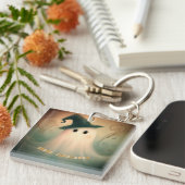 Halloween/Ghost/Herfst/Whimsical Ornament Sleutelhanger (Voorkant Rechts)